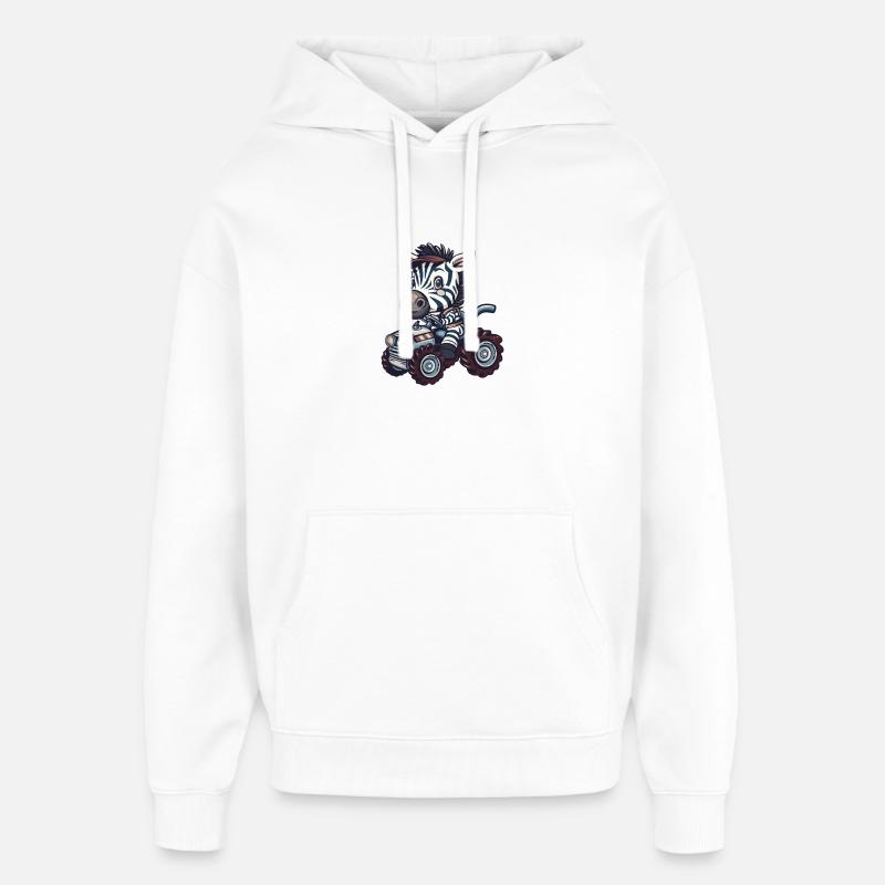 Zebra Traktor Farmer - Oversized Unisex Hoodie von Stanley/Stella - Weiß