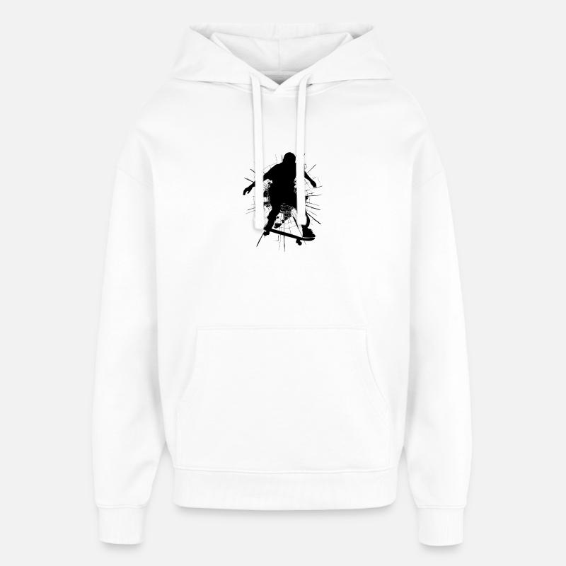 Skateboard Artwork Skateboarding - Sweat à capuche unisexe Stanley/Stella Oversized - blanc