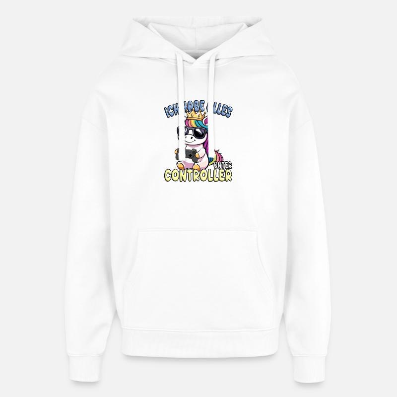 Einhorn Krone controller gaming - Oversized Unisex Hoodie von Stanley/Stella - Weiß
