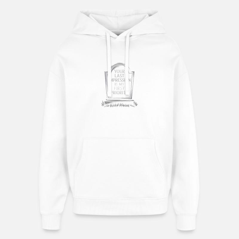 Dernière impression, première priorité - Halloween - Sweat à capuche unisexe Stanley/Stella Oversized - blanc