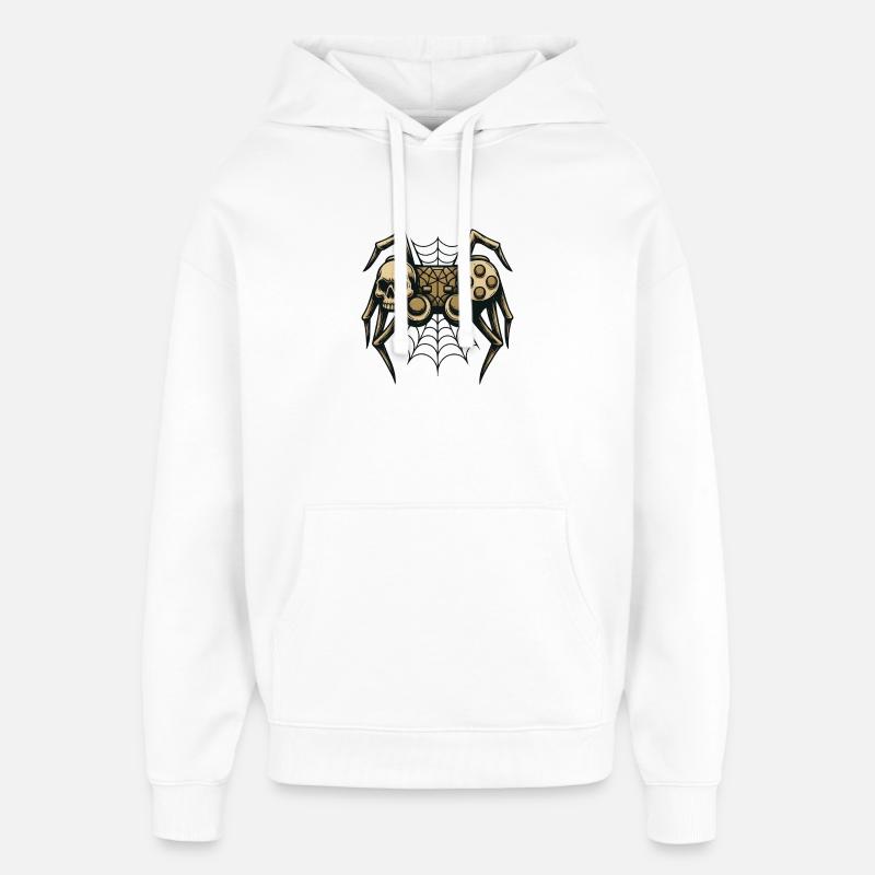 Crâne araignée avec manette - Sweat à capuche unisexe Stanley/Stella Oversized - blanc