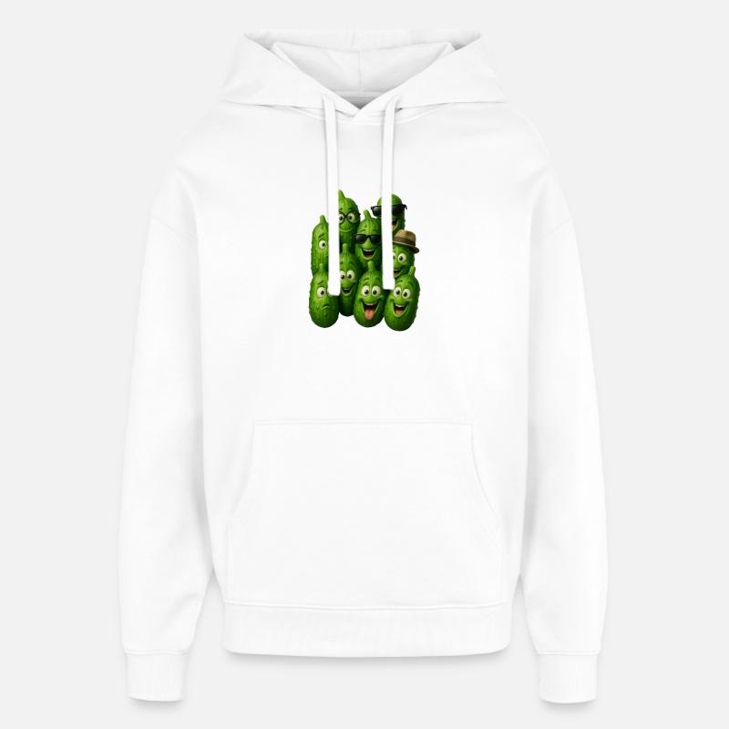 Troupe de concombres verts - Sweat à capuche unisexe Stanley/Stella Oversized - blanc