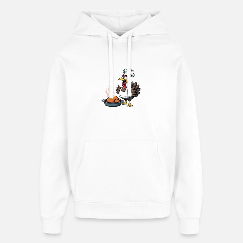 Cuisinier de dinde de Thanksgiving - Sweat à capuche unisexe Stanley/Stella Oversized - blanc