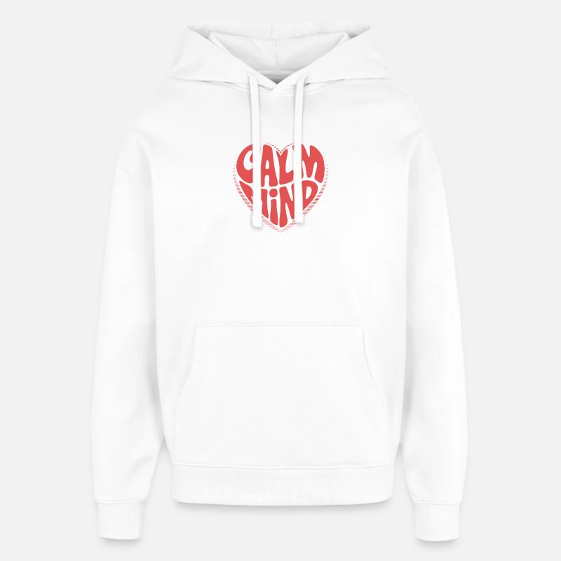 Calm Mind – Retro Herz Design - Sweat à capuche unisexe Stanley/Stella Oversized - blanc