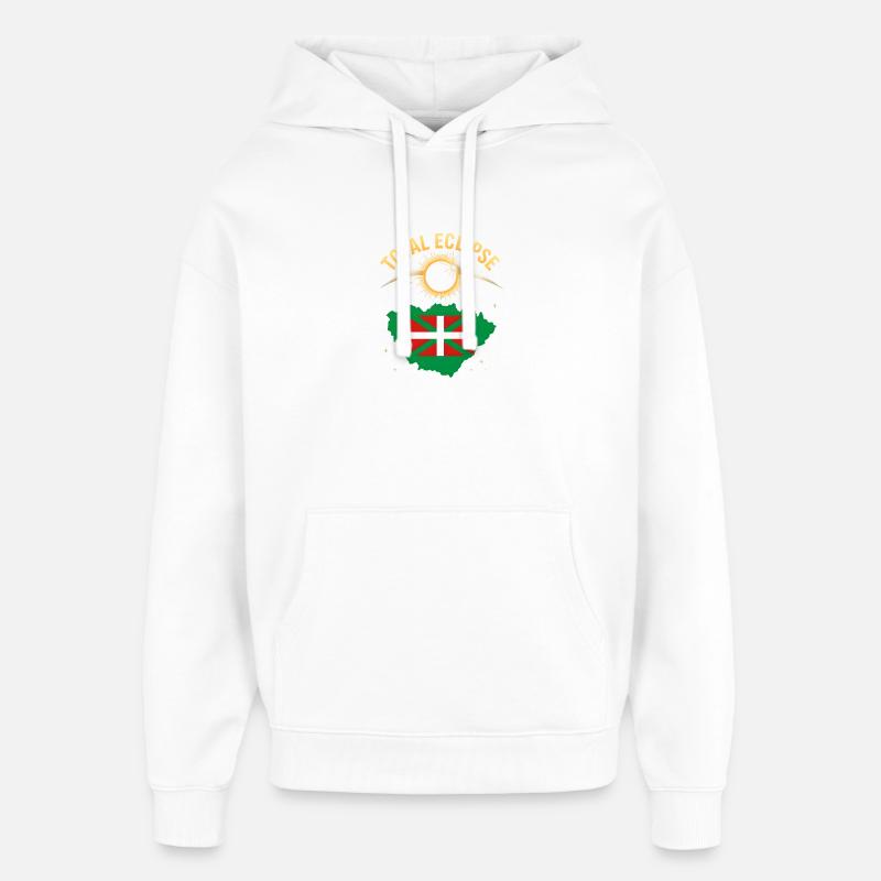 Éclipse Solaire Totale Bilbao 2026 - Sweat à capuche unisexe Stanley/Stella Oversized - blanc