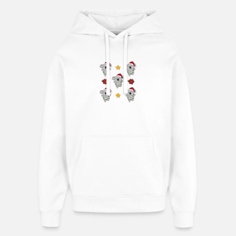Koala Noël Hiver Animaux Koalas - Sweat à capuche unisexe Stanley/Stella Oversized - blanc