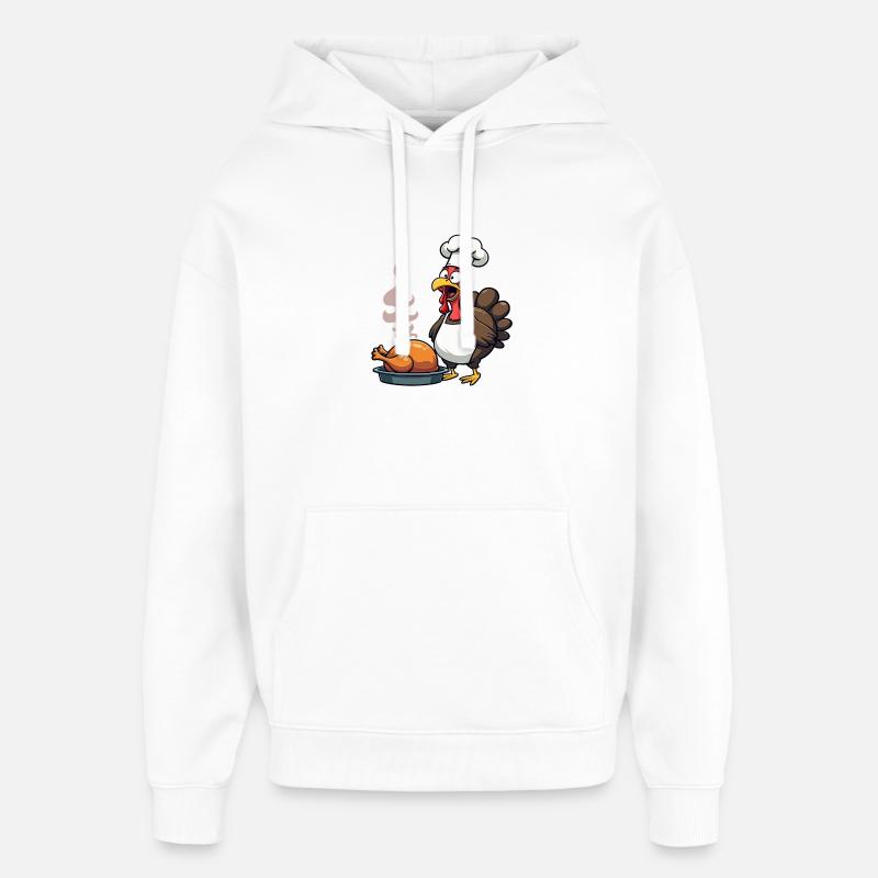Cuisinier de dinde de Thanksgiving - Sweat à capuche unisexe Stanley/Stella Oversized - blanc