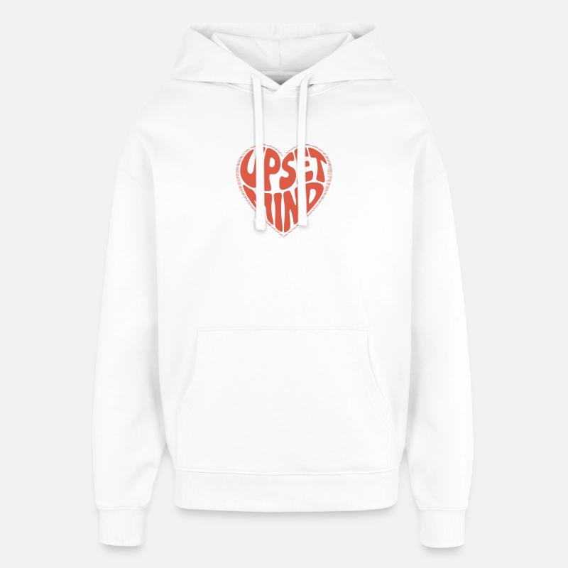 Upset Mind – Retro Herz Design - Sweat à capuche unisexe Stanley/Stella Oversized - blanc