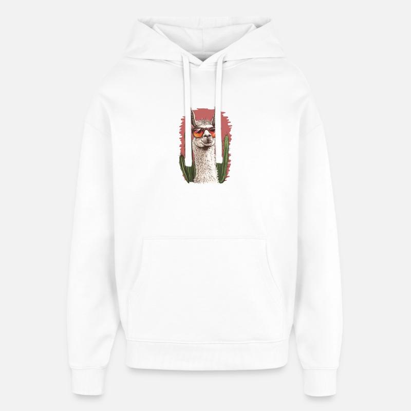 lama - Sweat à capuche unisexe Stanley/Stella Oversized - blanc