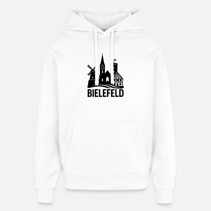 Bielefeld Silhouette - Sweat à capuche unisexe Stanley/Stella Oversized - blanc