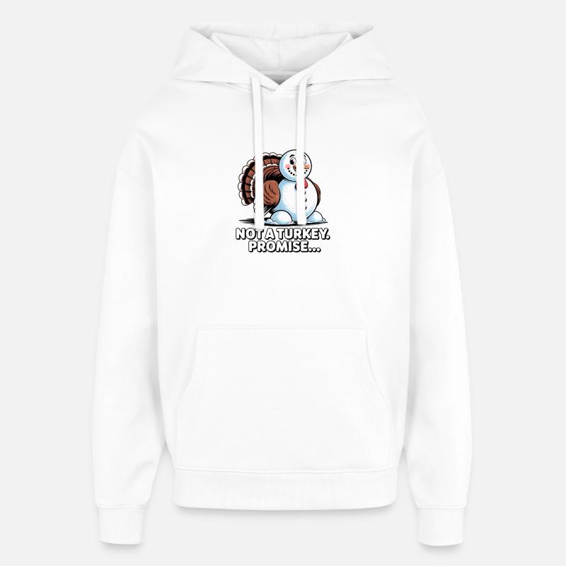 Pas de dinde pour le dîner - Sweat à capuche unisexe Stanley/Stella Oversized - blanc