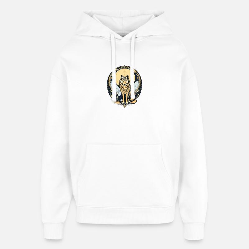 Loup Bohème - Sweat à capuche unisexe Stanley/Stella Oversized - blanc
