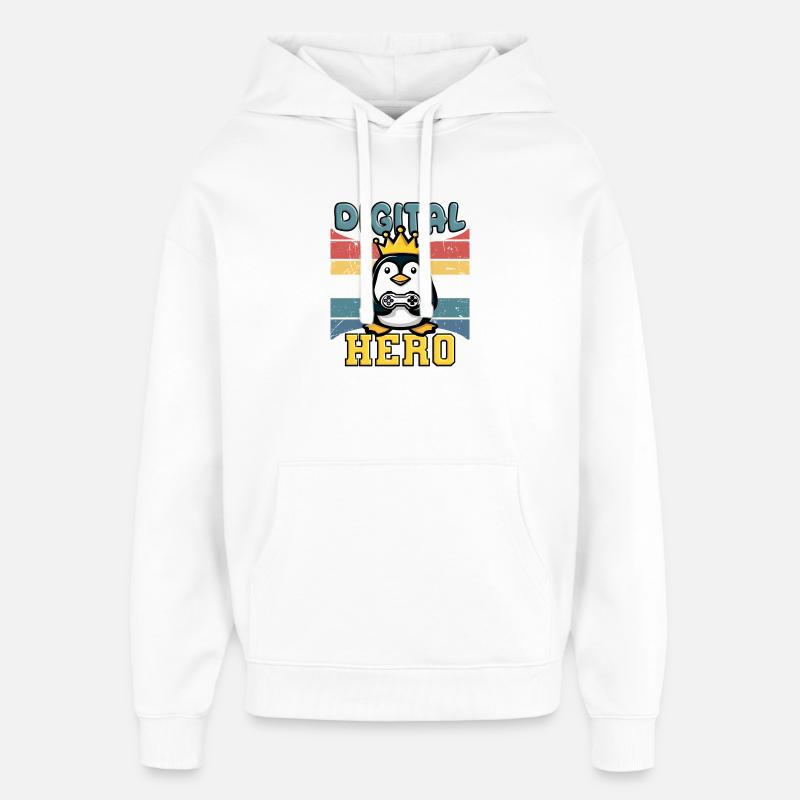 Digital Hero - Roi des Joueurs - Sweat à capuche unisexe Stanley/Stella Oversized - blanc
