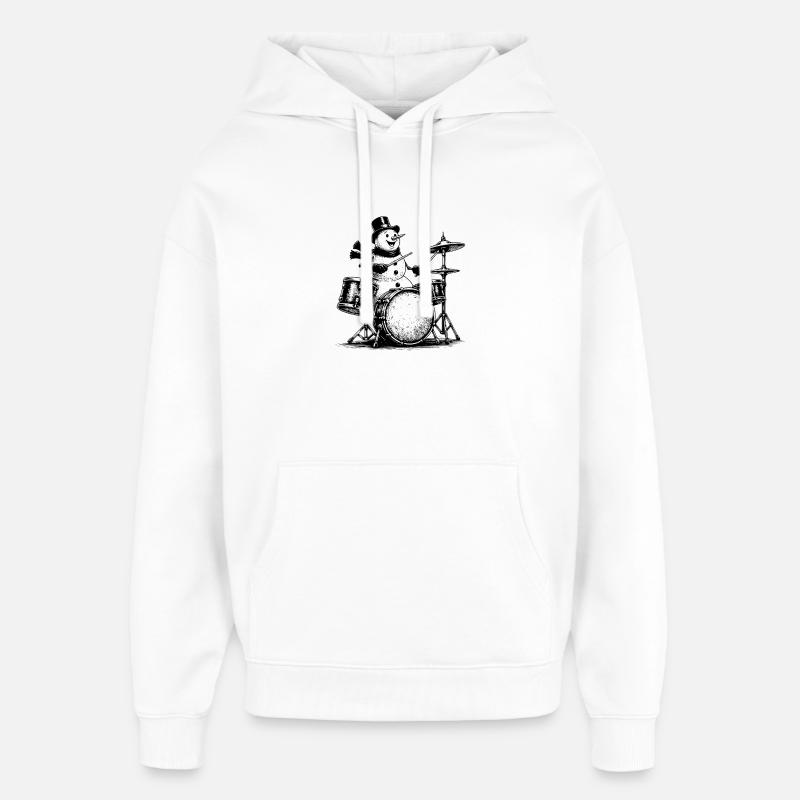 Art du batteur de Noël - Sweat à capuche unisexe Stanley/Stella Oversized - blanc