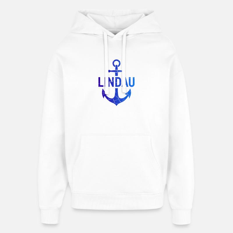Point d’ancrage Lindau Lac de Constance - Sweat à capuche unisexe Stanley/Stella Oversized - blanc