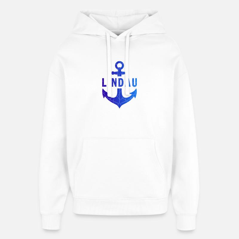 Point d’ancrage Lindau Lac de Constance - Sweat à capuche unisexe Stanley/Stella Oversized - blanc