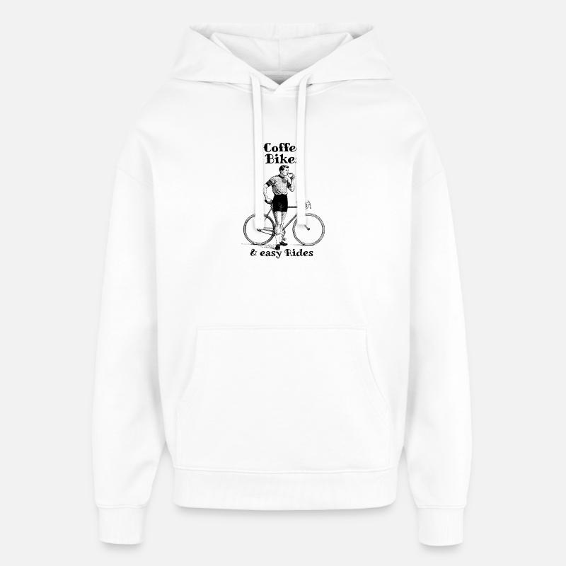 Vélos de café et balades faciles - Sweat à capuche unisexe Stanley/Stella Oversized - blanc