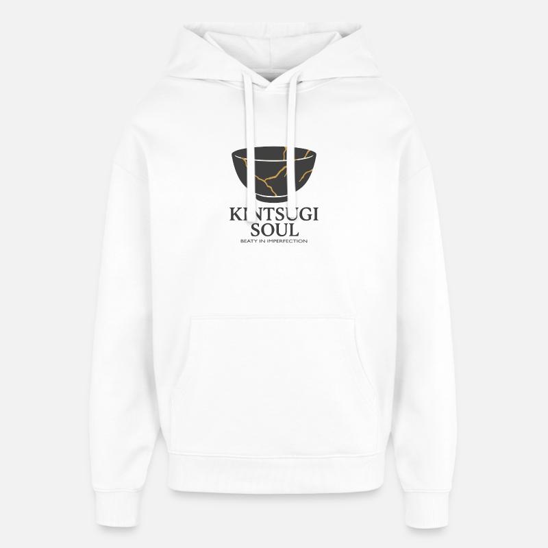 Kintsugi Soul – La beauté dans l’imperfection - Sweat à capuche unisexe Stanley/Stella Oversized - blanc