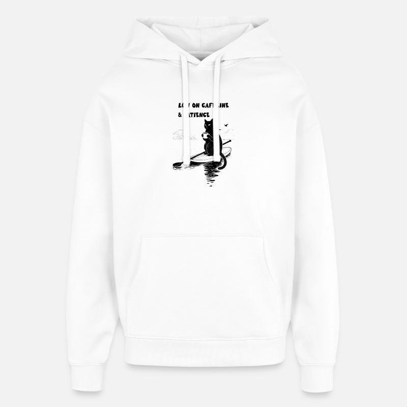 Manque de caféine et de patience - Sweat à capuche unisexe Stanley/Stella Oversized - blanc