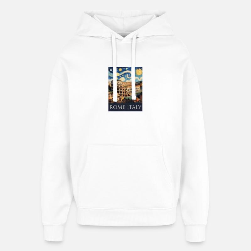 Rome - Sweat à capuche unisexe Stanley/Stella Oversized - blanc