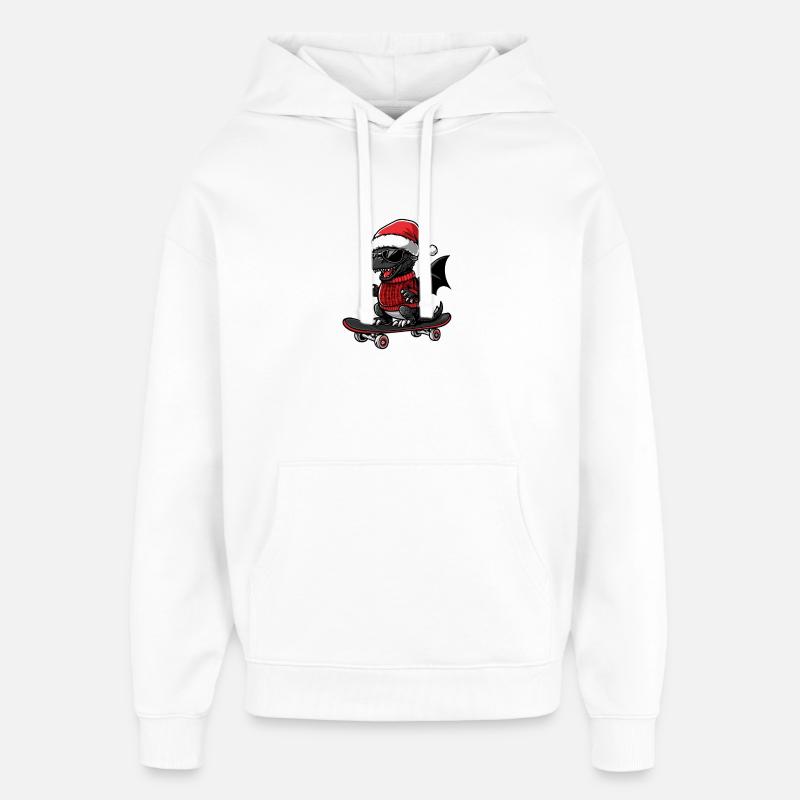 Dragon Noël Drôle - Sweat à capuche unisexe Stanley/Stella Oversized - blanc