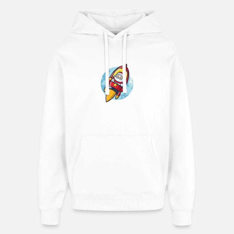 Père Noël Fusée Père Noël - Sweat à capuche unisexe Stanley/Stella Oversized - blanc