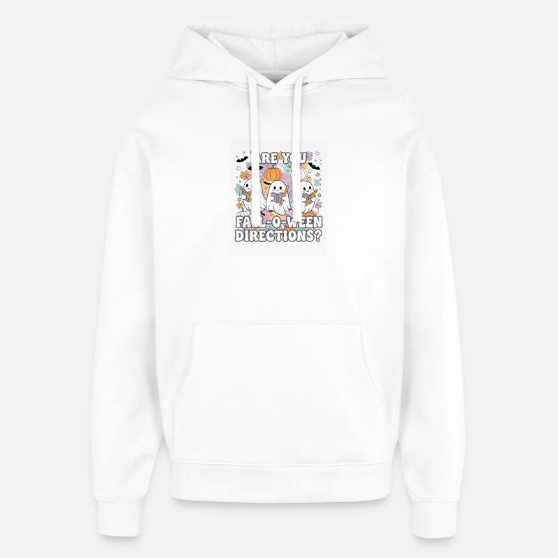 Lecture des fantômes de Fall-O-Ween - Sweat à capuche unisexe Stanley/Stella Oversized - blanc