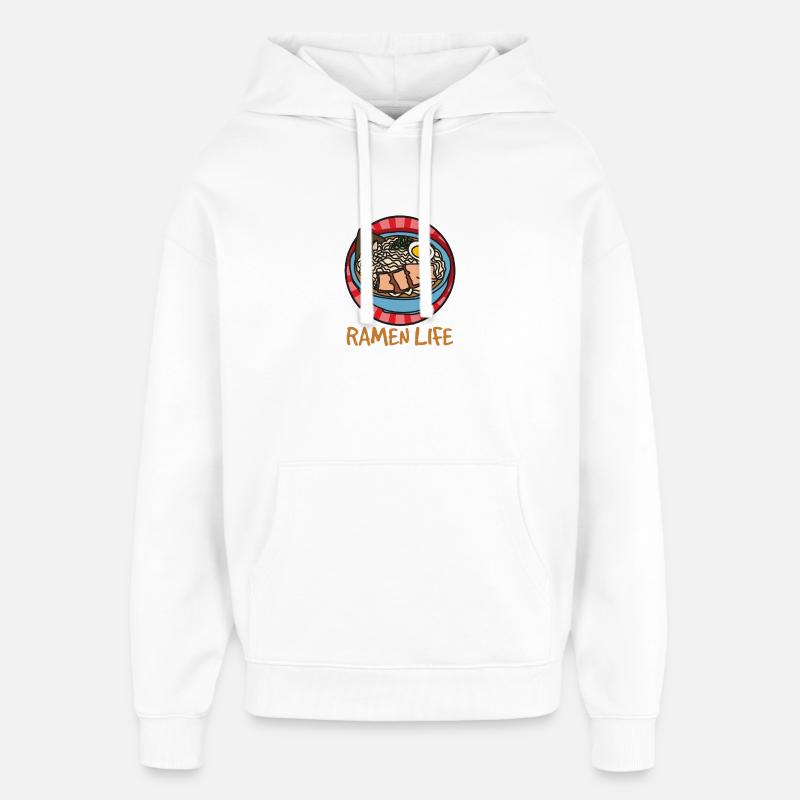 Ramen Life - Conception simple des ramen - Sweat à capuche unisexe Stanley/Stella Oversized - blanc