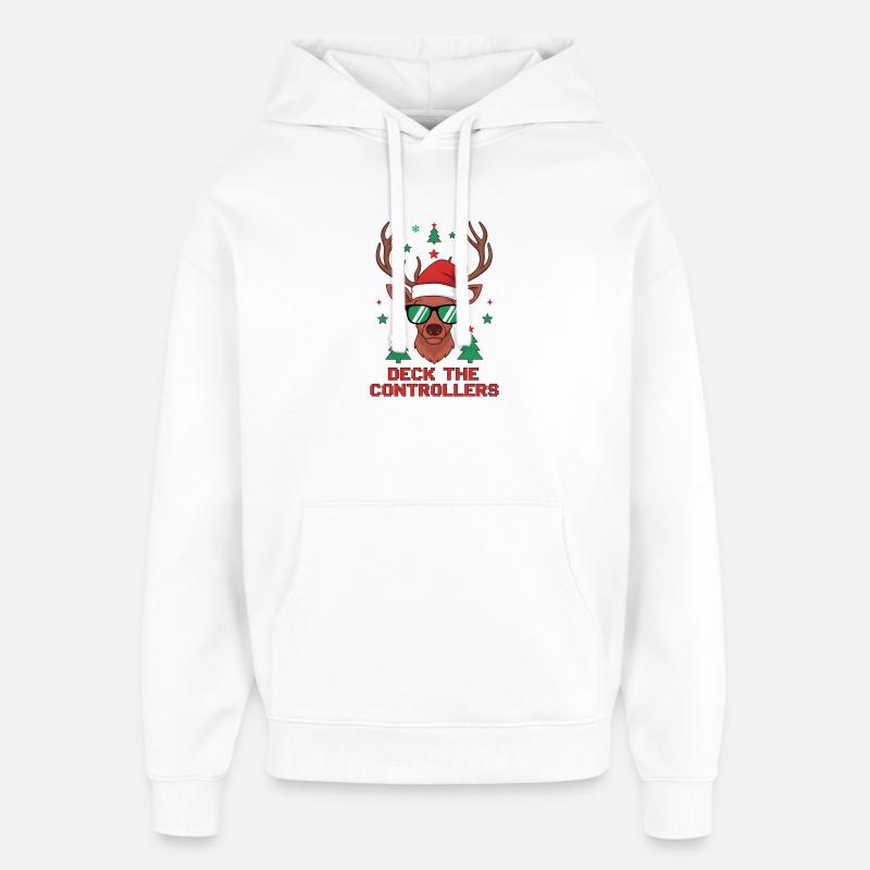 Deck die Controller Rentiere - Oversized Unisex Hoodie von Stanley/Stella - Weiß