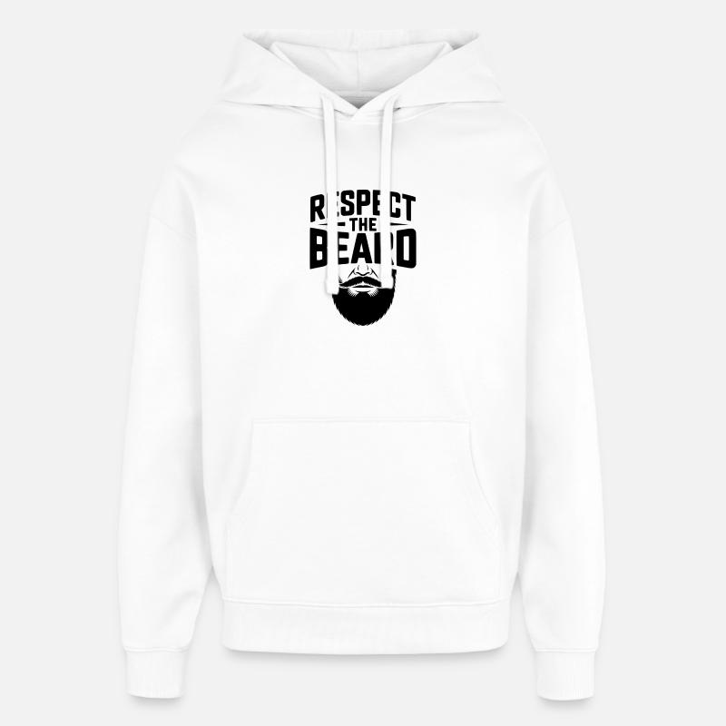 Respecter la barbe - Sweat à capuche unisexe Stanley/Stella Oversized - blanc
