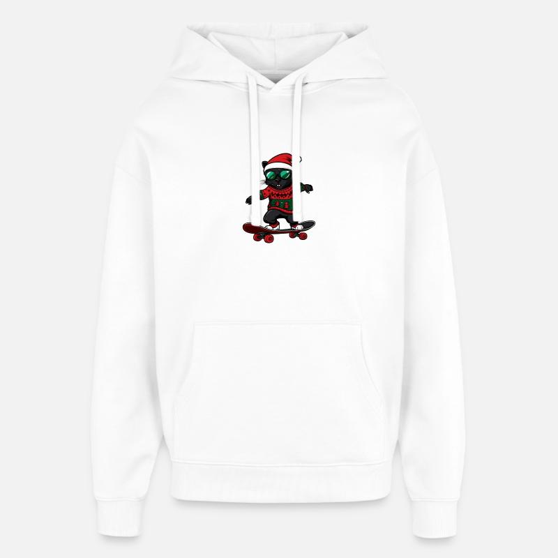 Panthère Noël Drôle - Sweat à capuche unisexe Stanley/Stella Oversized - blanc