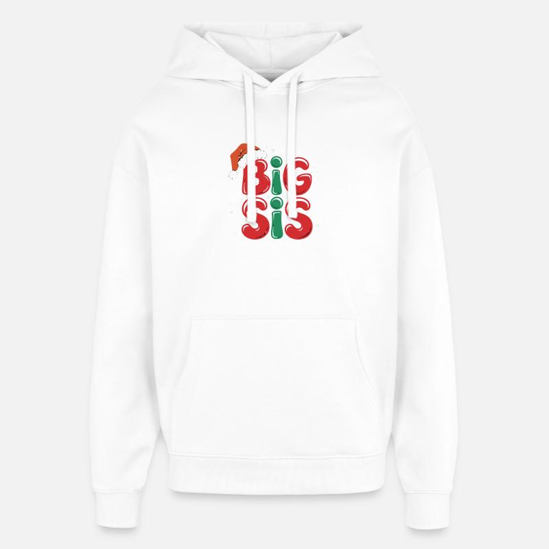Grande Soeur Motif De Noël Neige - Sweat à capuche unisexe Stanley/Stella Oversized - blanc