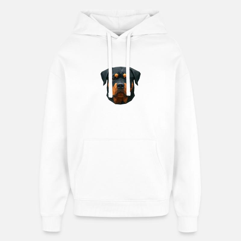 Polygone Rottweiler – Conception géométrique pour chien - Sweat à capuche unisexe Stanley/Stella Oversized - blanc