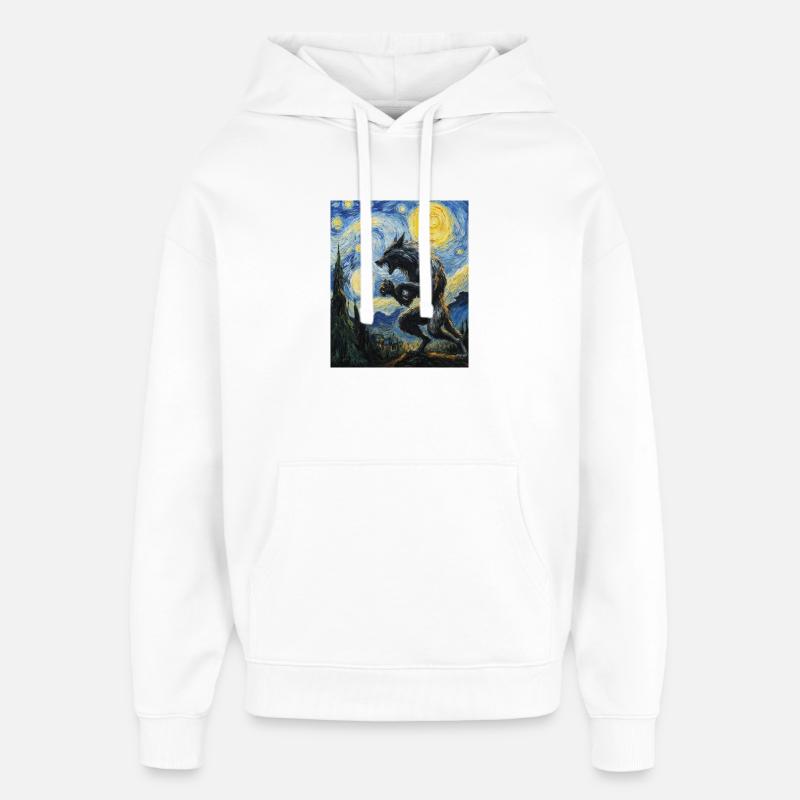 Werwolf Wolf Van Gogh Style - Oversized Unisex Hoodie von Stanley/Stella - Weiß