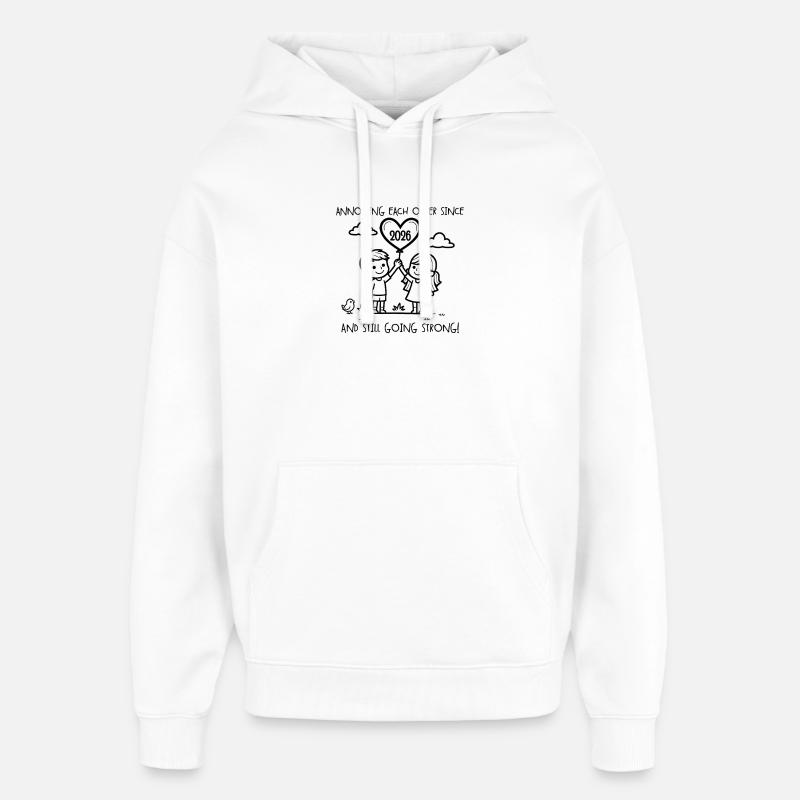 Agacement mutuel depuis l’anniversaire de 2026 - Sweat à capuche unisexe Stanley/Stella Oversized - blanc