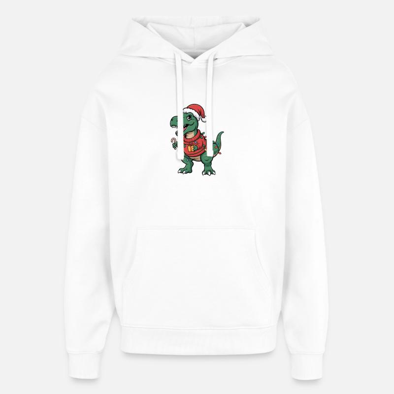 T-Rex de Noël en pull - Sweat à capuche unisexe Stanley/Stella Oversized - blanc