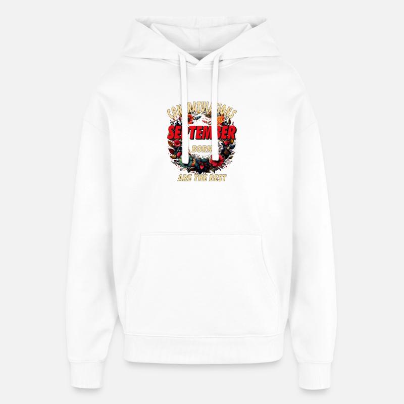 FÉLICITATIONS SEPTEMBRE - Sweat à capuche unisexe Stanley/Stella Oversized - blanc