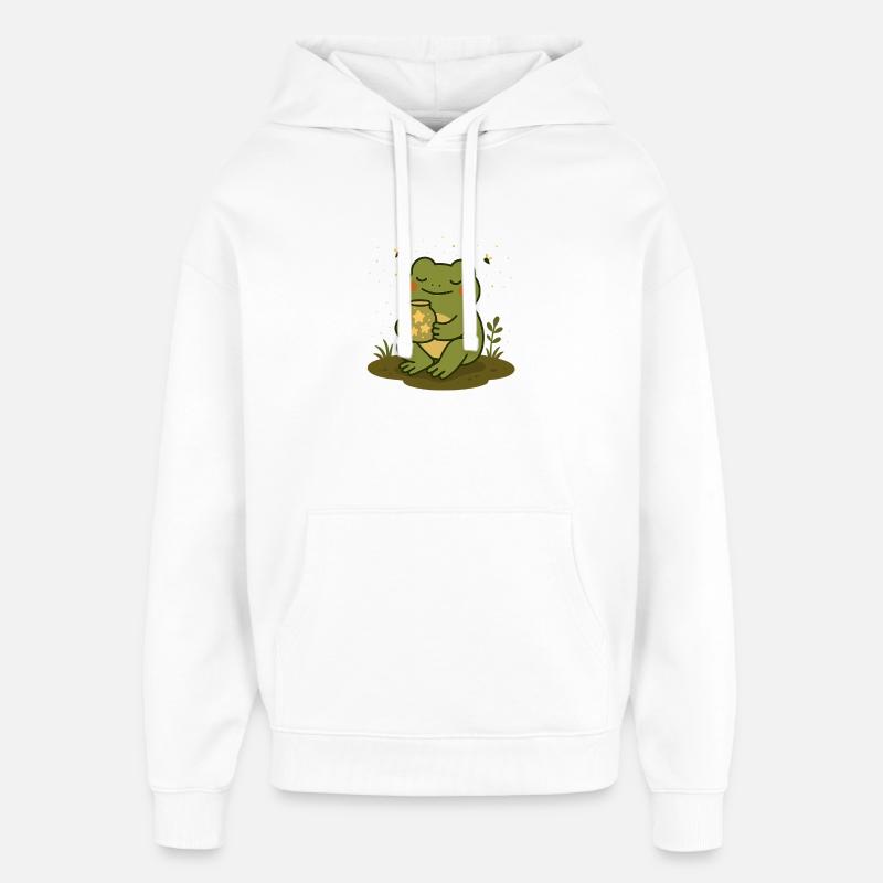 Frosch mit Sternenglas – Magisches Design - Oversized Unisex Hoodie von Stanley/Stella - Weiß