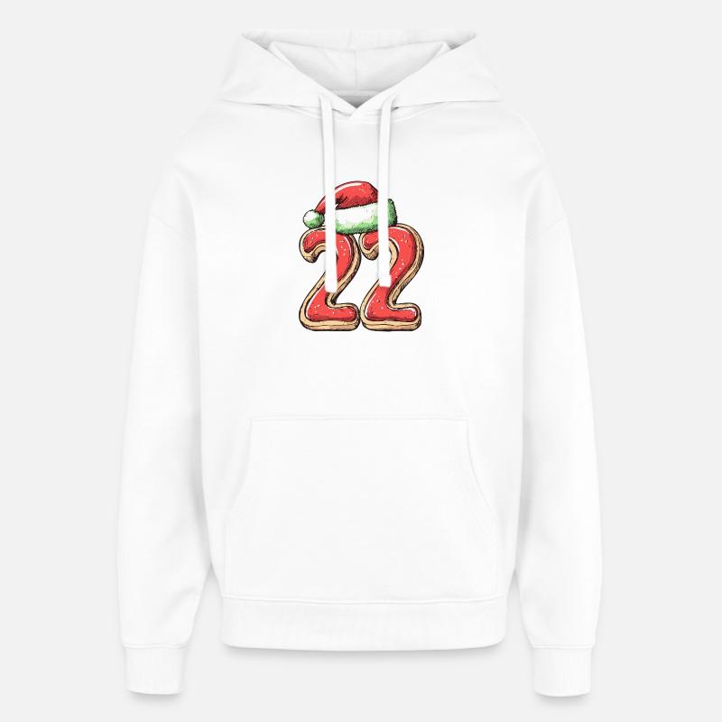 Biscuit de Noël à 22 chiffres - Sweat à capuche unisexe Stanley/Stella Oversized - blanc