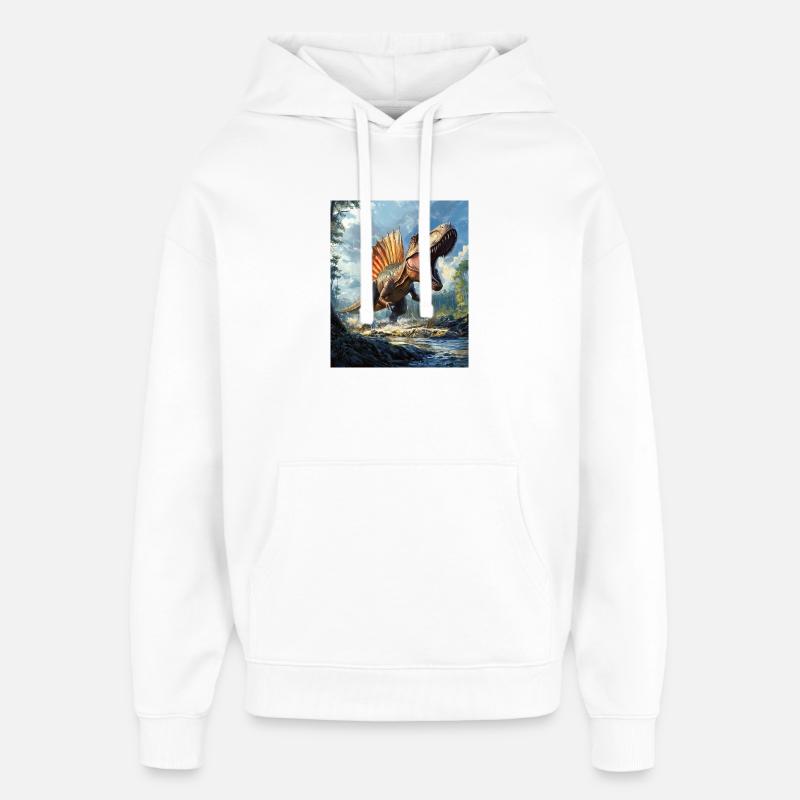 Spinosaure - Sweat à capuche unisexe Stanley/Stella Oversized - blanc