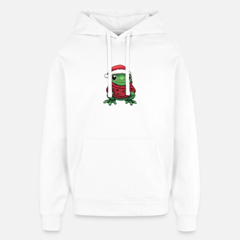 Frø Jul - Hættetrøje unisex Stanley/Stella Oversized - hvid