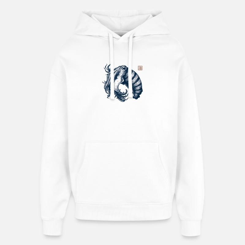 Seiche - Sweat à capuche unisexe Stanley/Stella Oversized - blanc