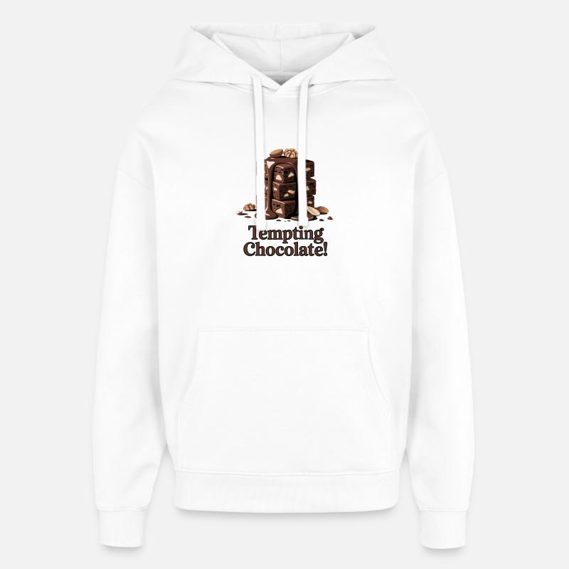 Tempting Chocolate Stack - Oversized Unisex Hoodie by Stanley/Stella - white