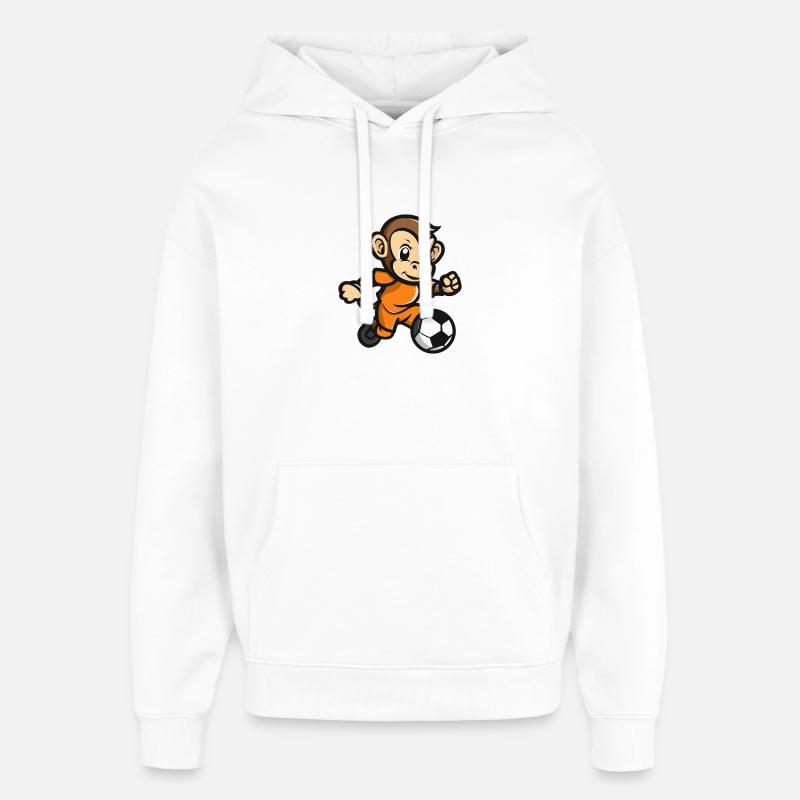 Monkey Comic Football - Sweat à capuche unisexe Stanley/Stella Oversized - blanc