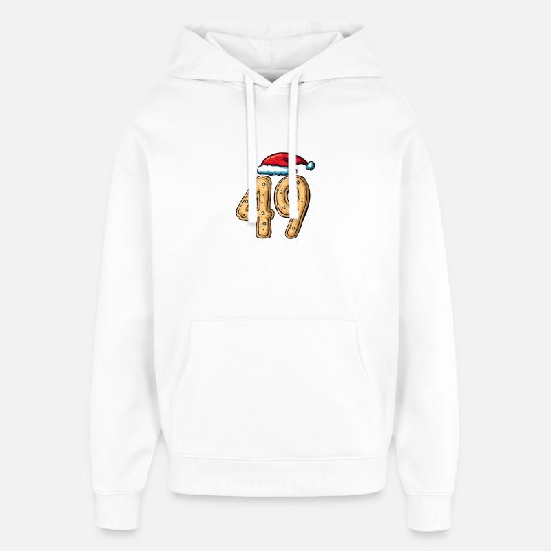 49 Numéro Biscuit Noël - Sweat à capuche unisexe Stanley/Stella Oversized - blanc