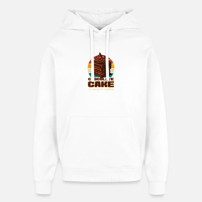 Gâteau Gâteau au chocolat Cadeau - Sweat à capuche unisexe Stanley/Stella Oversized - blanc