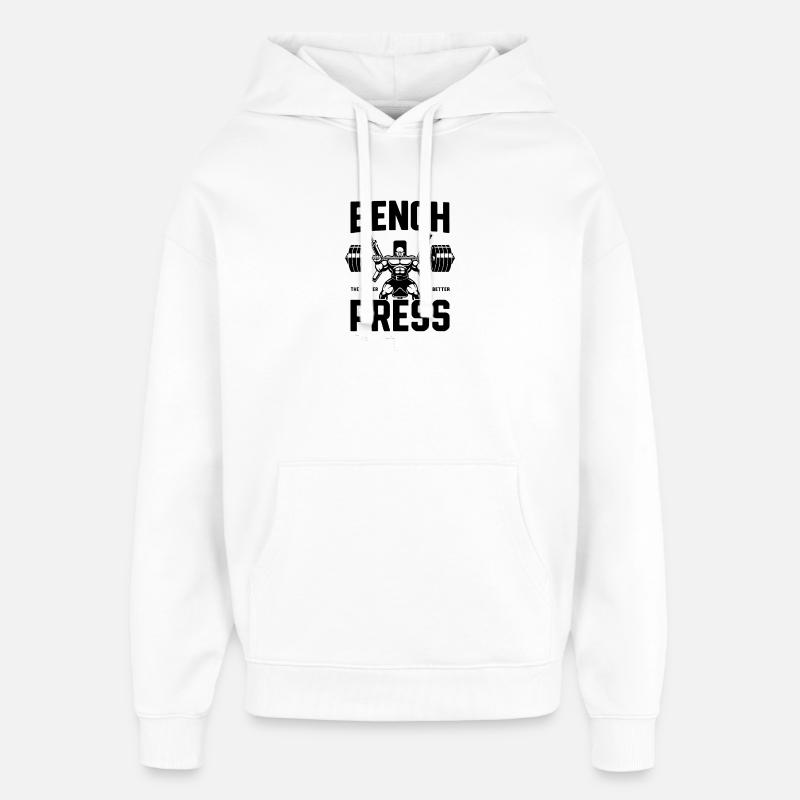 Emblème d’haltères longs - Sweat à capuche unisexe Stanley/Stella Oversized - blanc