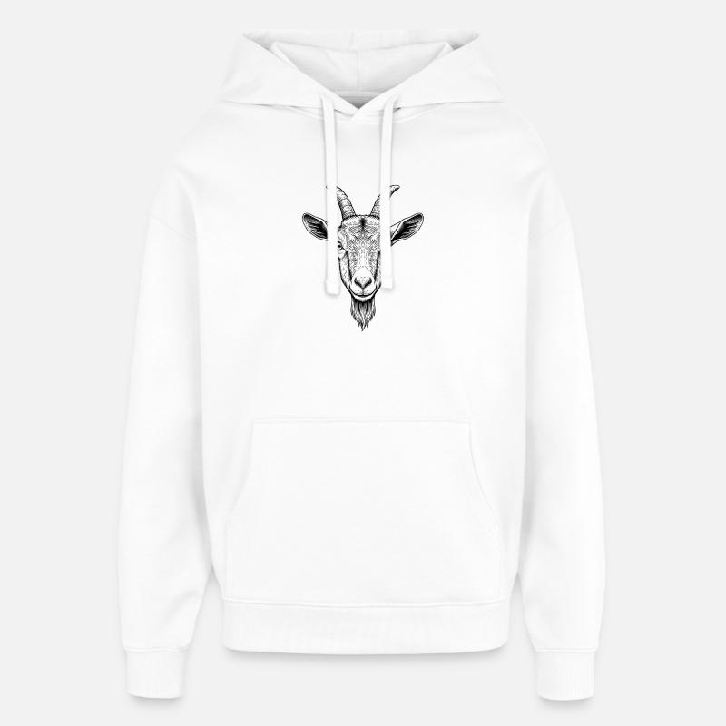 Chèvre - Sweat à capuche unisexe Stanley/Stella Oversized - blanc