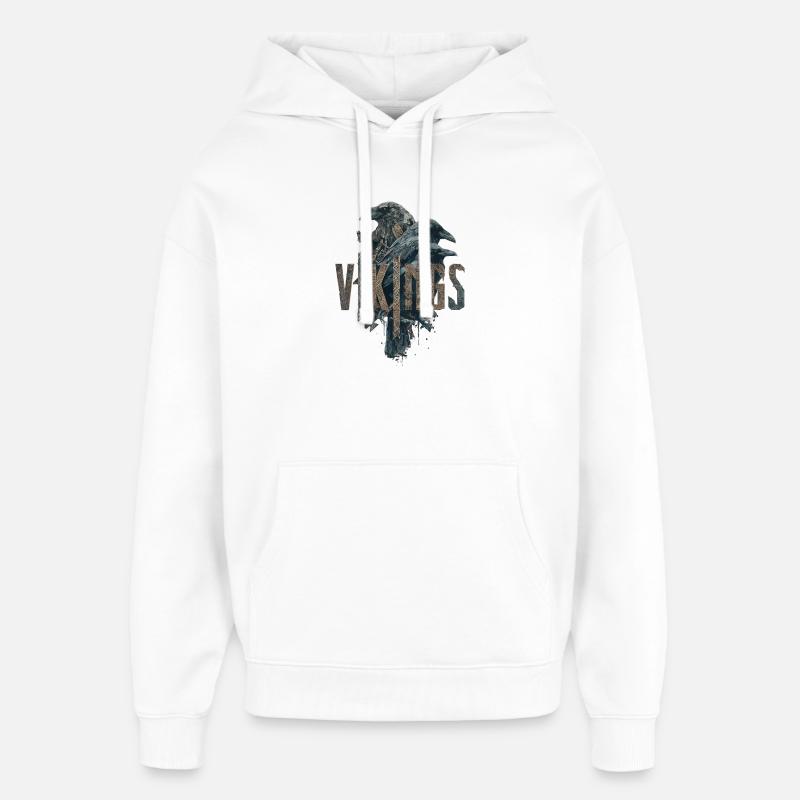 Odin-Crows-Vikings-Sword-Edda - Oversized Unisex Hoodie von Stanley/Stella - Weiß