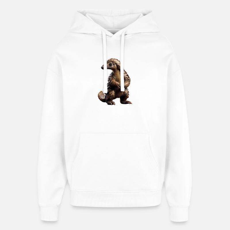 Pangolin Pangolin Pomme de pin Pangolins - Sweat à capuche unisexe Stanley/Stella Oversized - blanc